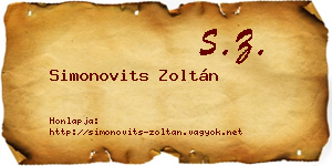 Simonovits Zoltán névjegykártya